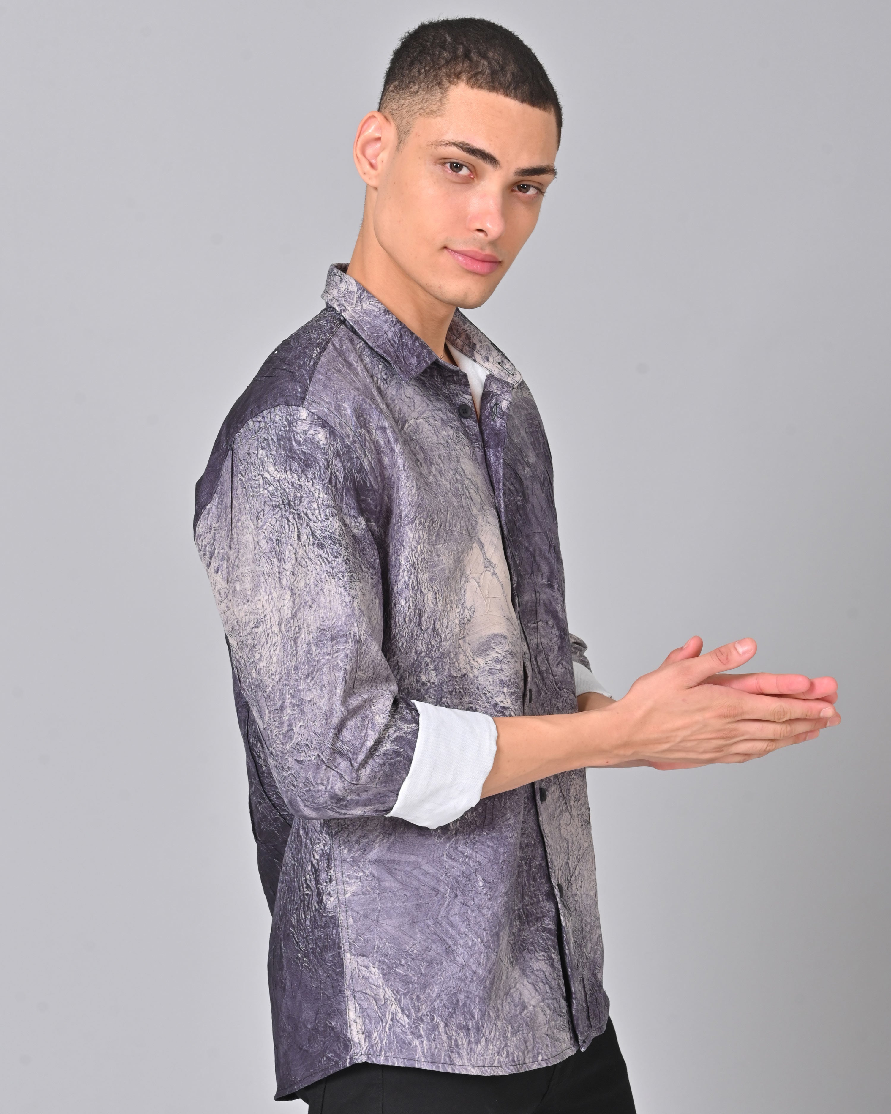 Men's Pink & Blue Tencel Full Sleeve Shirt Online