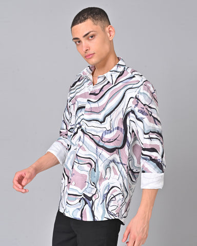 Shop Men's Multicolor Printed Tencel Shirt 