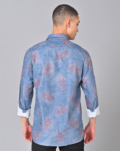 Buy Men's Blue Full Sleeve Tencel Shirt