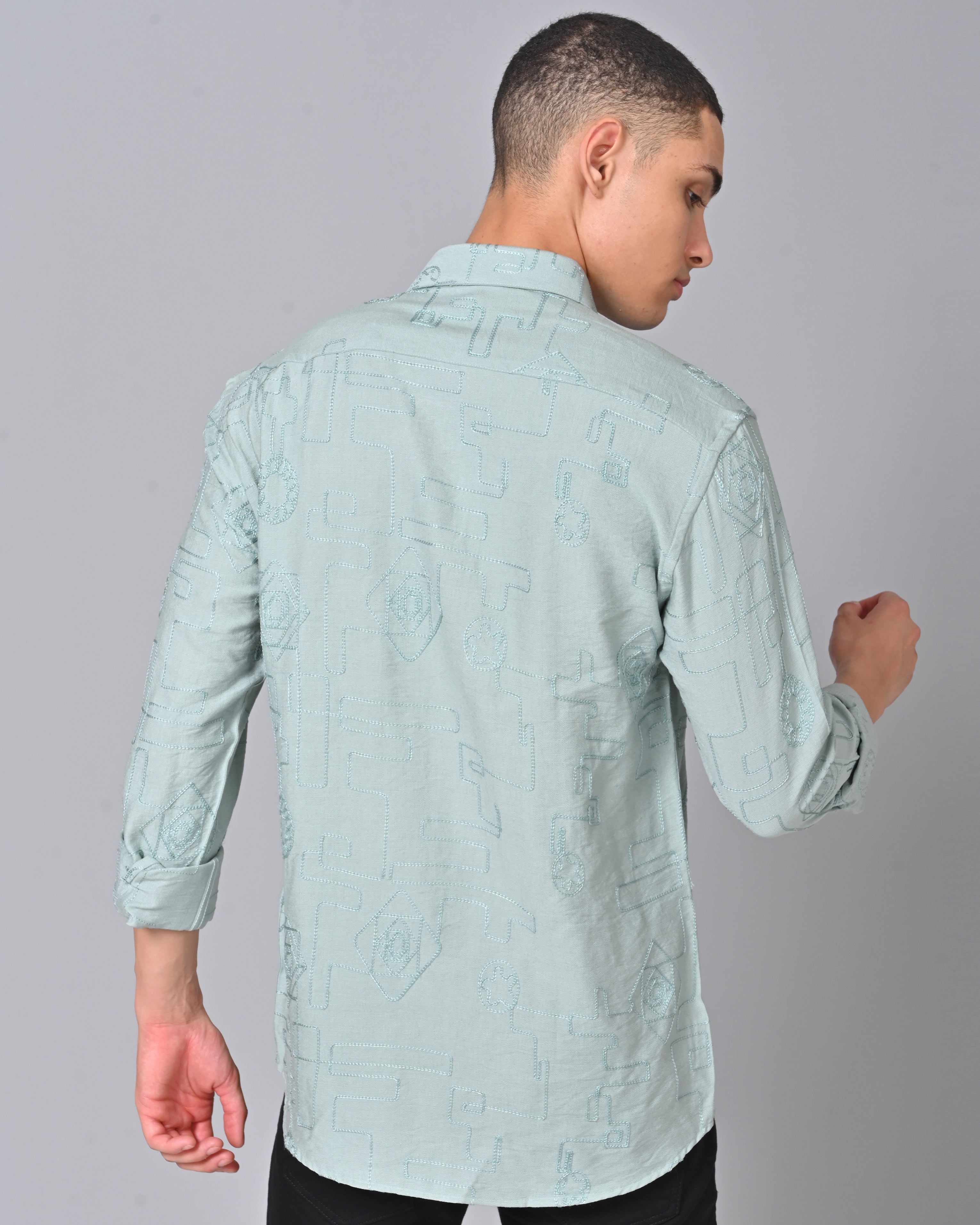 Men's Embroidered Blue Haze Shirt Online