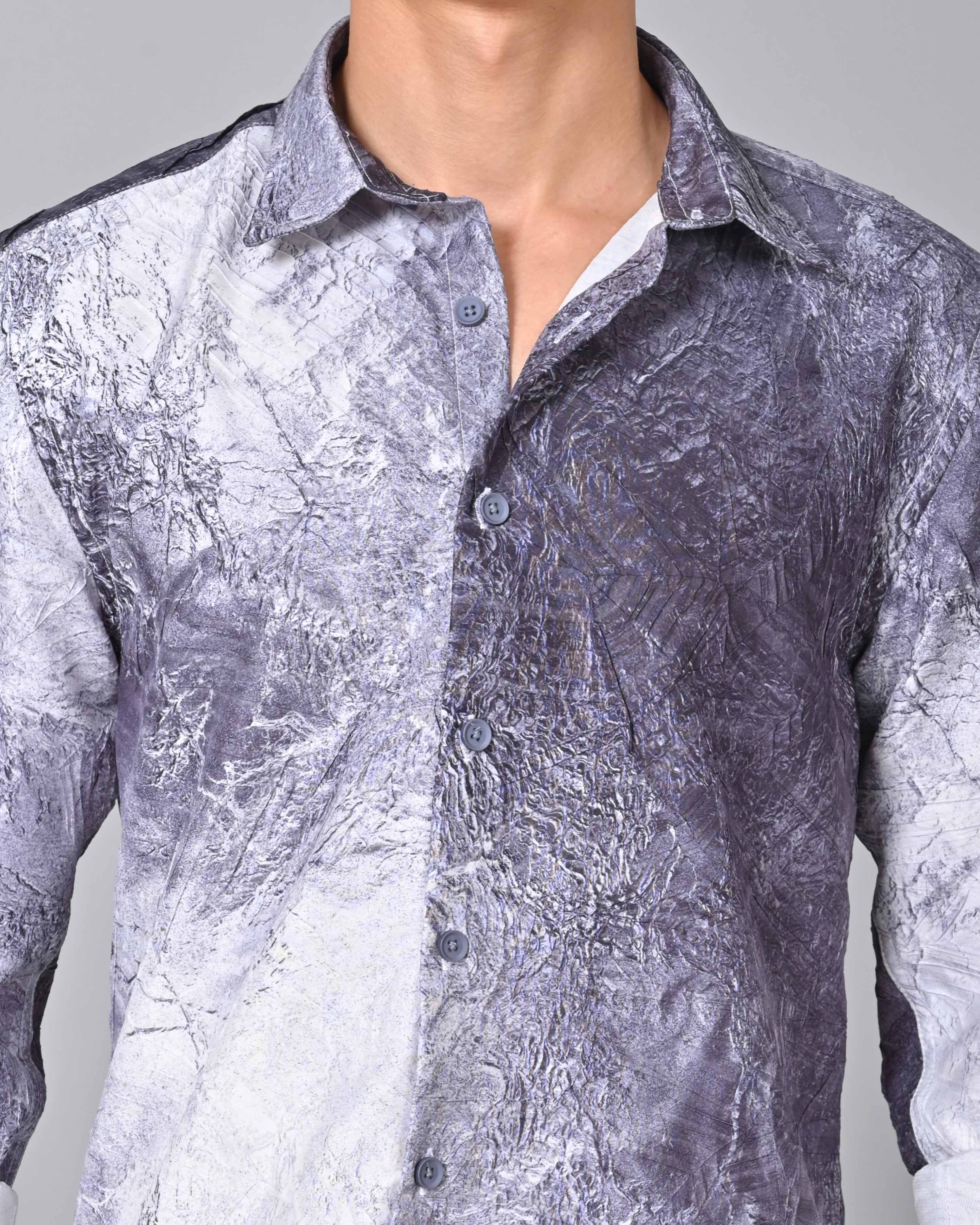 Buy Men's White & Blue Tencel Shirt Online