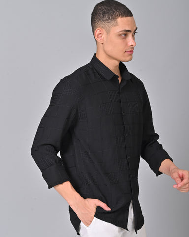 Buy Men's Embroidered Black Shirt Online