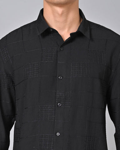 Shop Men's Embroidered Black Shirt Online