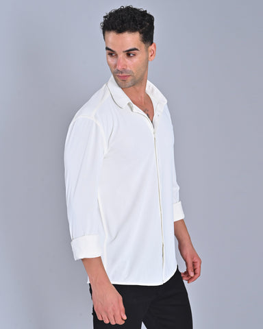 Buy Men's Solid White Colour Shirt