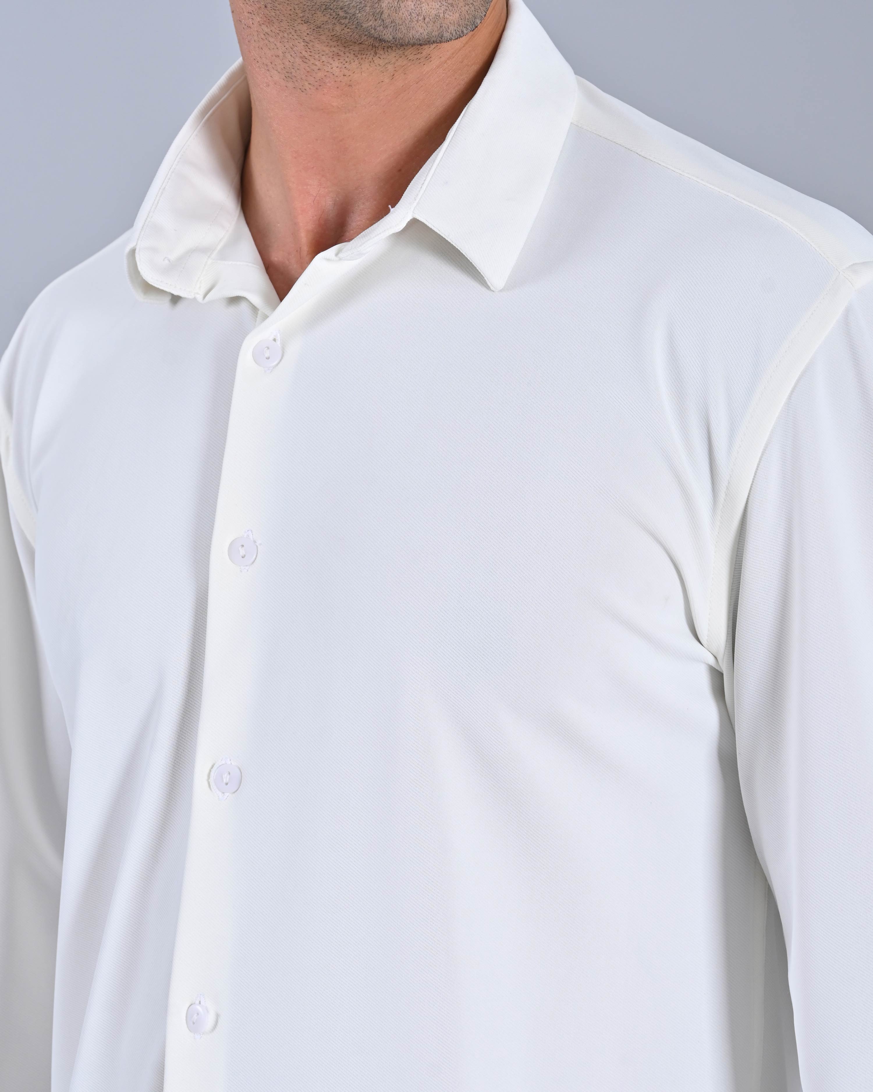Buy Men's Solid White Cross Knit Shirt Online
