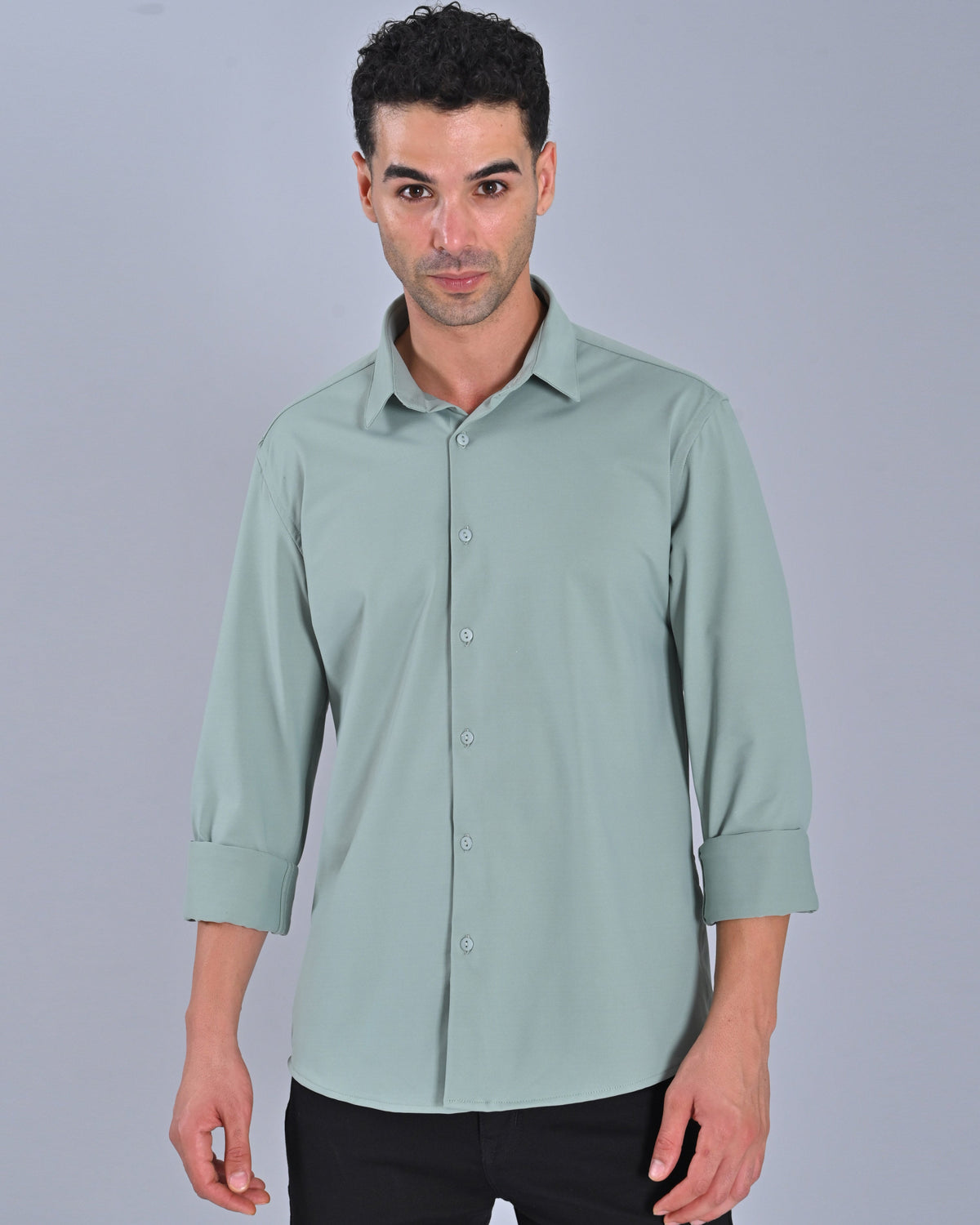 Men's Solid Classic Light Green Colour Shirt