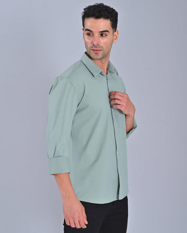 Buy Men's Solid Light Green Shirt Online