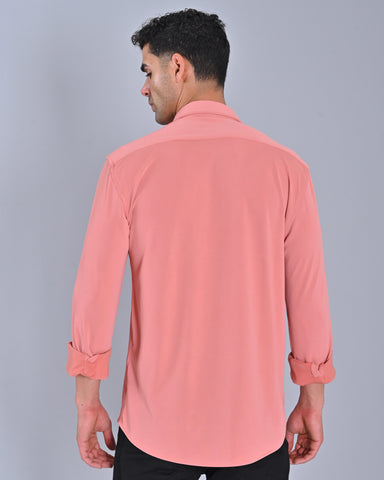 Buy Men's Salmon Pink Cross Knit Shirt