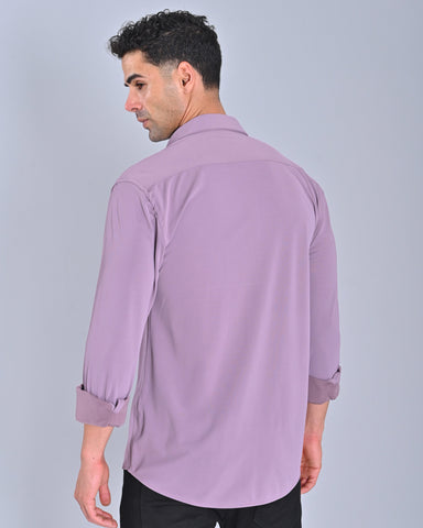 Buy Men's Solid Purple Cross Knit Shirt