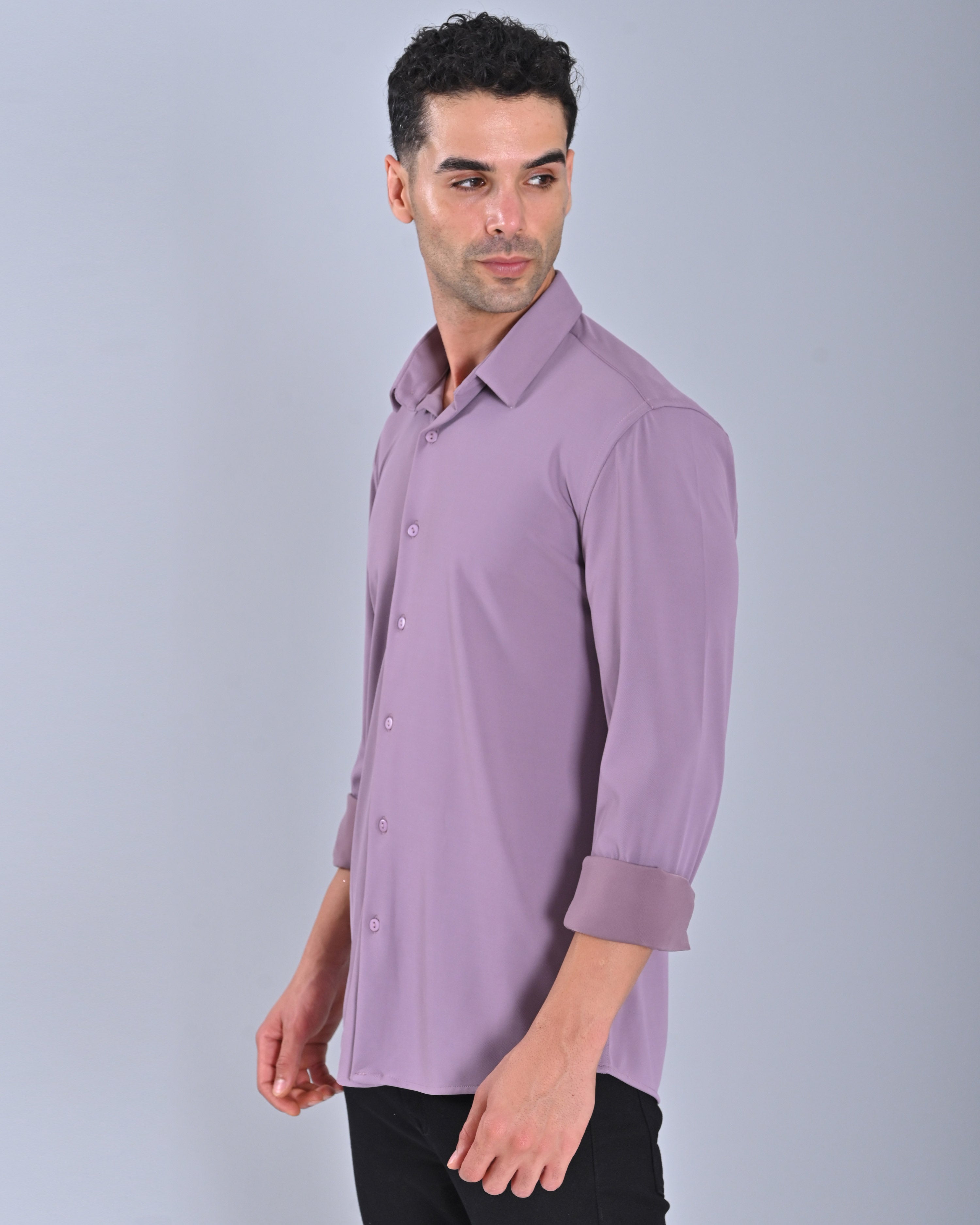 Buy Men's Solid Purple Cross Knit Shirt Online
