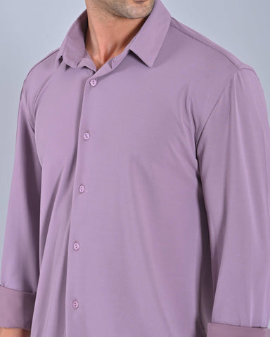 Shop Men's Solid Purple Cross Knit Shirt