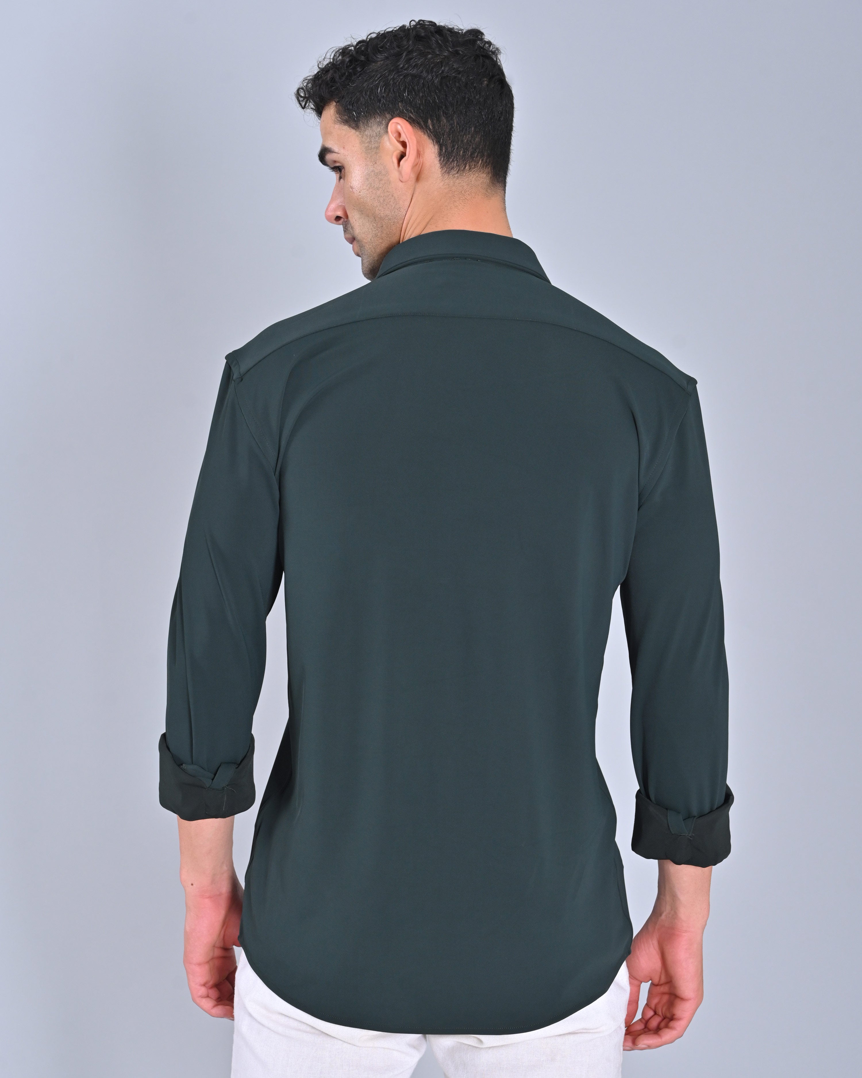 Shop Men's Dark Grey Cross Knit Shirt Online 
