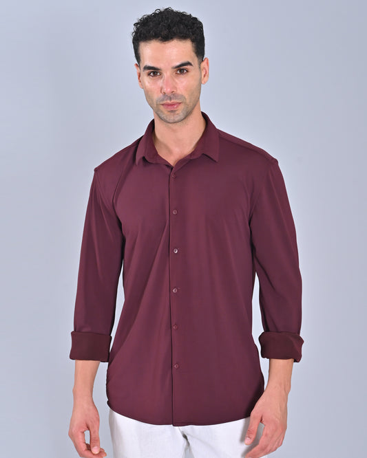 Buy Men's Burgundy Cross Knit Shirt Online