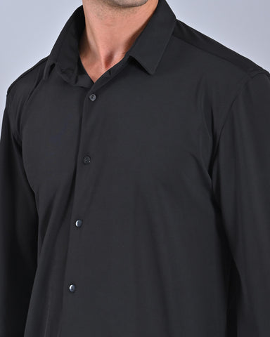 Shop Men's Black Solid Full Sleeve Shirt 