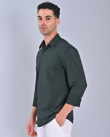 Shop Men's Solid Green Colour Shirt