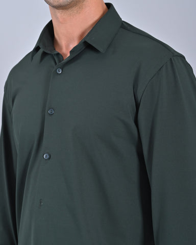 Men's Solid Classic Green Full Sleeve Shirt