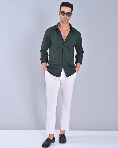 Shop Men's Green Colour Long Sleeve Shirt
