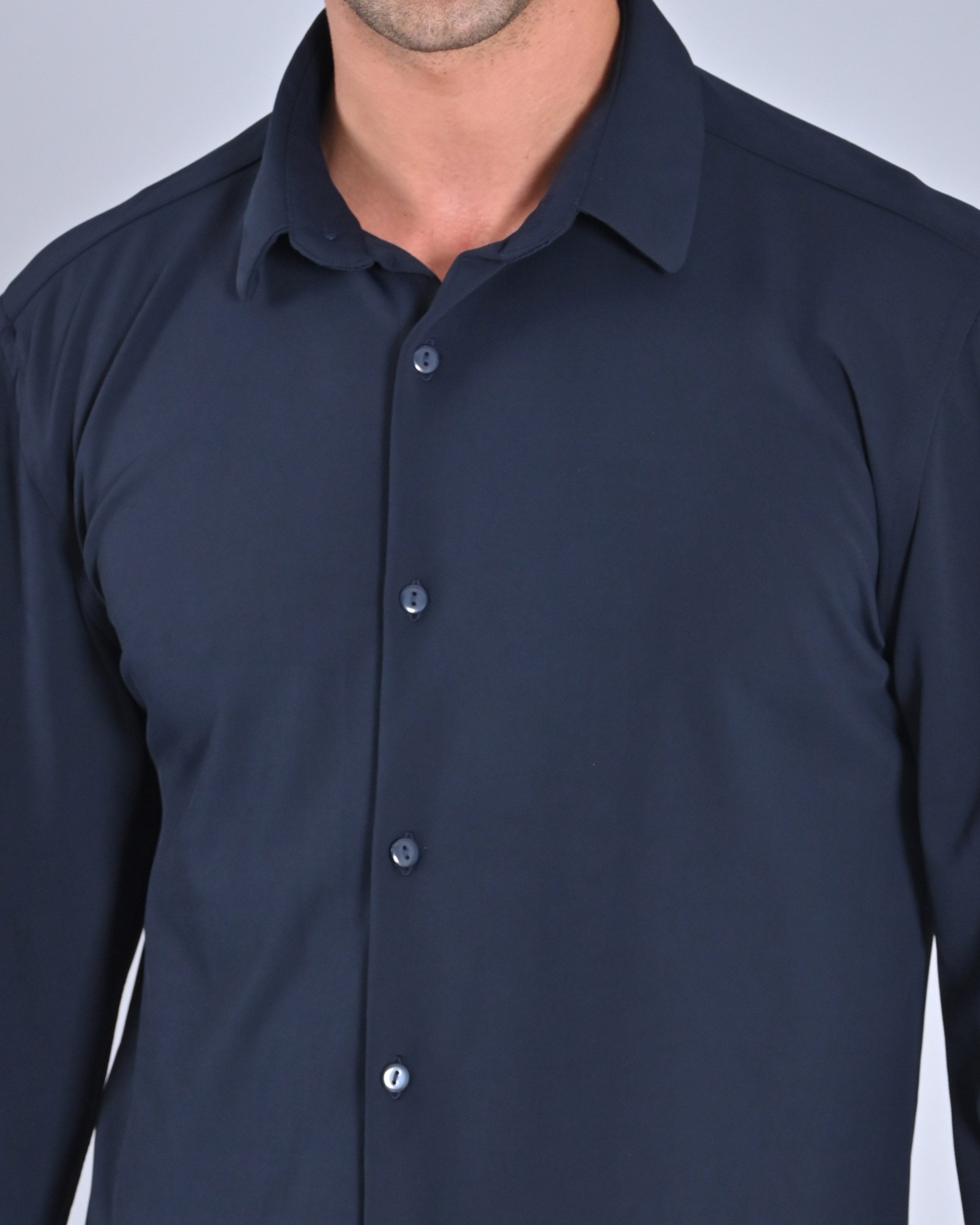 Shop Men's Solid Navy Blue Shirt
