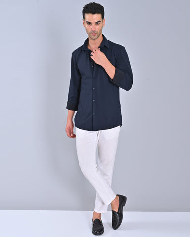 Shop Men's Classic Navy Blue Full Sleeve Shirt
