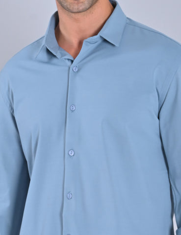 Shop Men's Solid Sky Blue Shirt