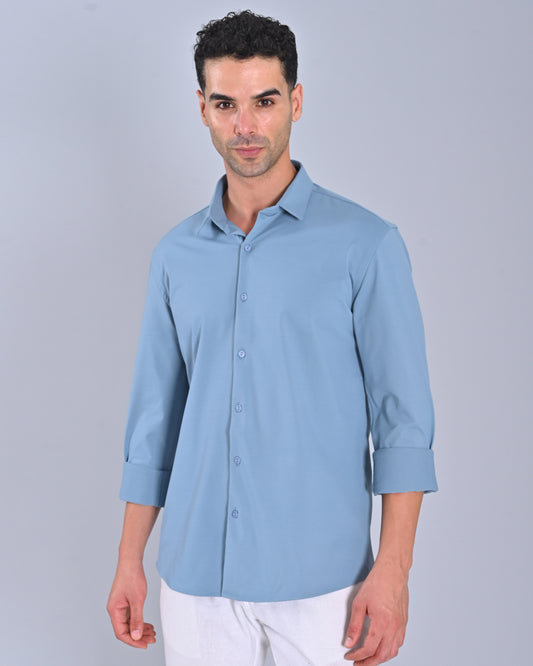 Men's Solid Classic Sky Blue Colour Shirt