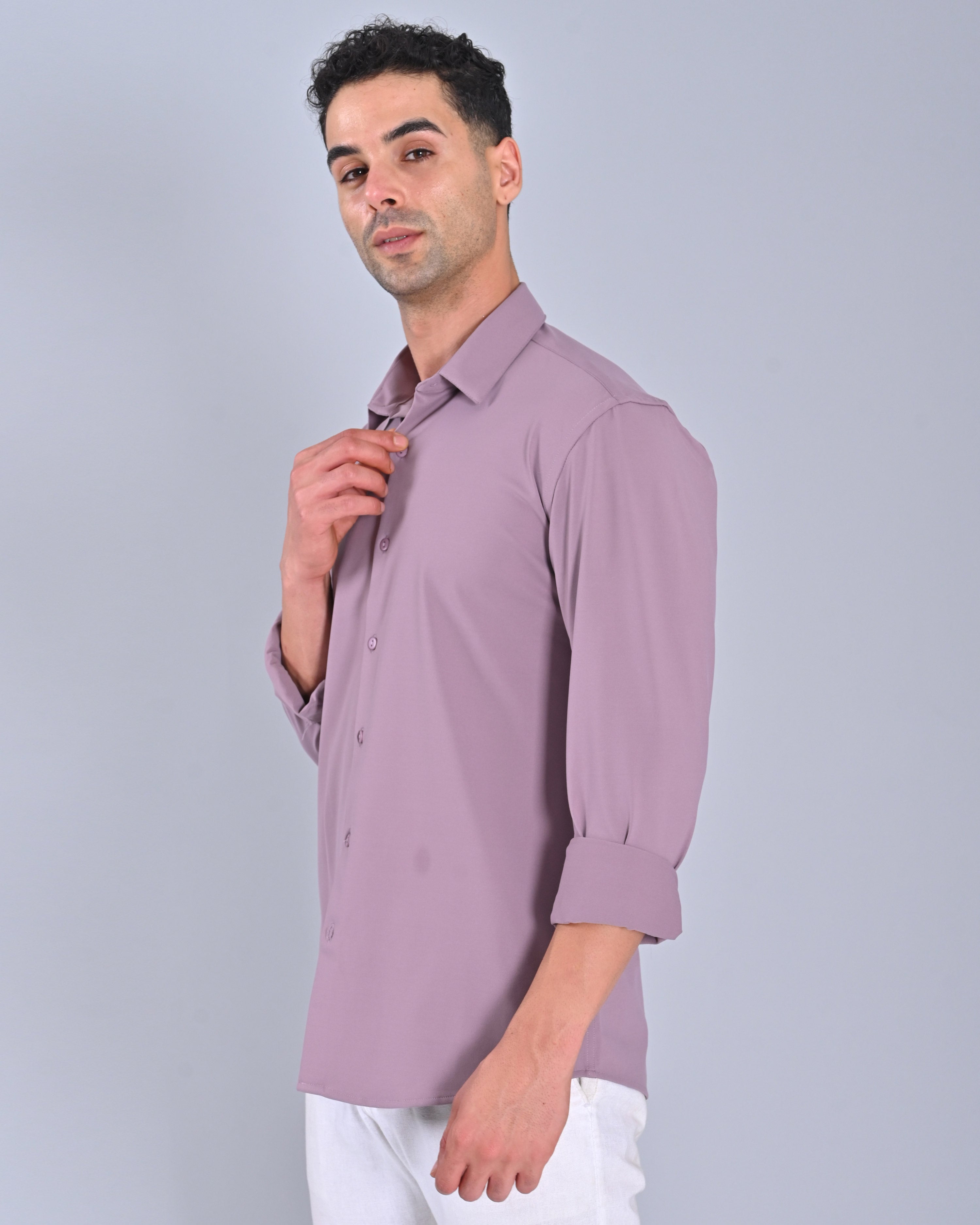 Shop Men's Solid Onion Pink Shirt