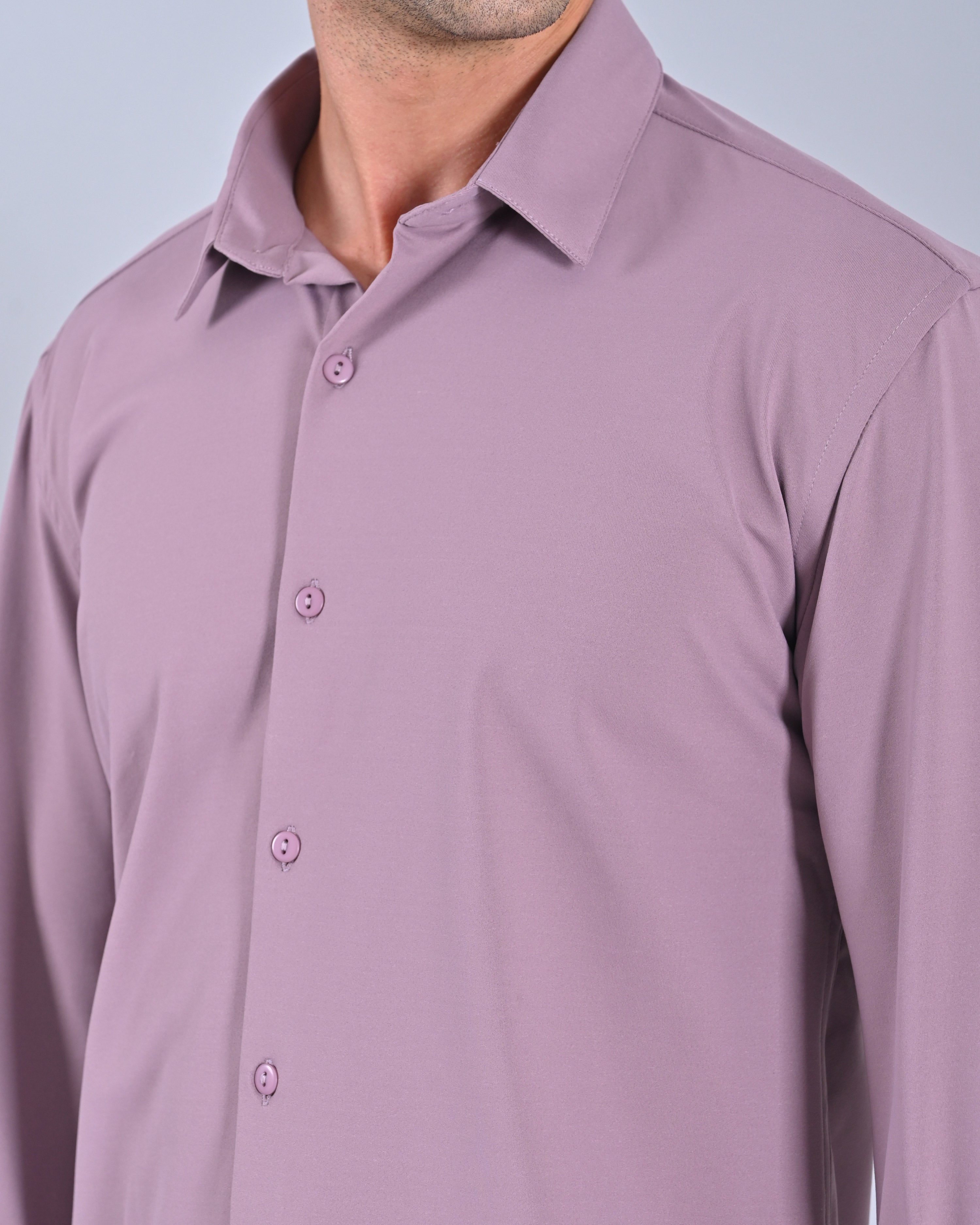 Men's Solid Classic Onion Pink Full Sleeve Shirt
