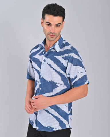 Shop Men's Midnight Blue Tweed Shirt Online