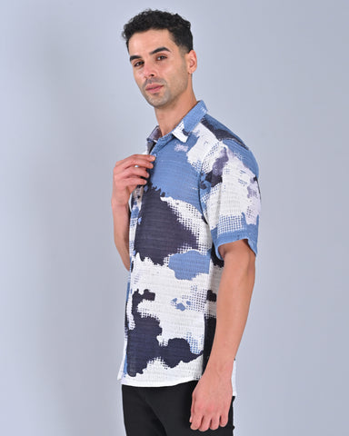 Buy Men's Blue Tweed Shirt Online