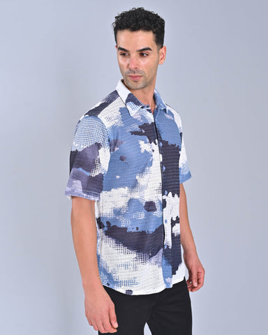 Shop Men's Blue Tweed Shirt Online